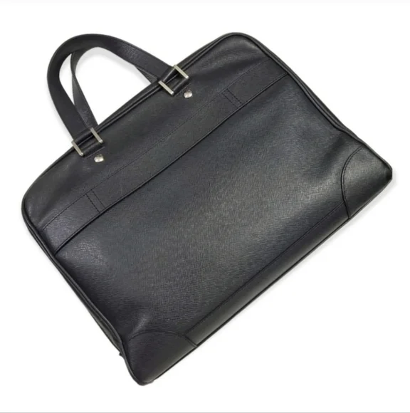 Authentic LOUIS VUITTON Taiga Leather Igor Briefcase - Ardoise Black - Picture 3 of 14